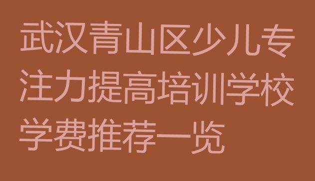 十大武汉青山区少儿专注力提高培训学校学费推荐一览排行榜