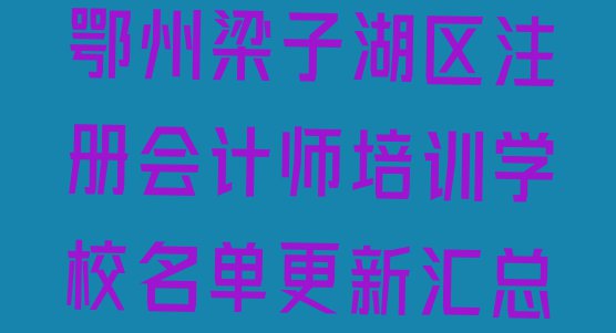 十大鄂州梁子湖区注册会计师培训学校名单更新汇总排行榜