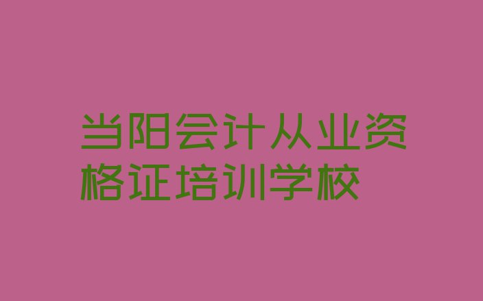 十大当阳会计从业资格证班培训班多少钱排行榜