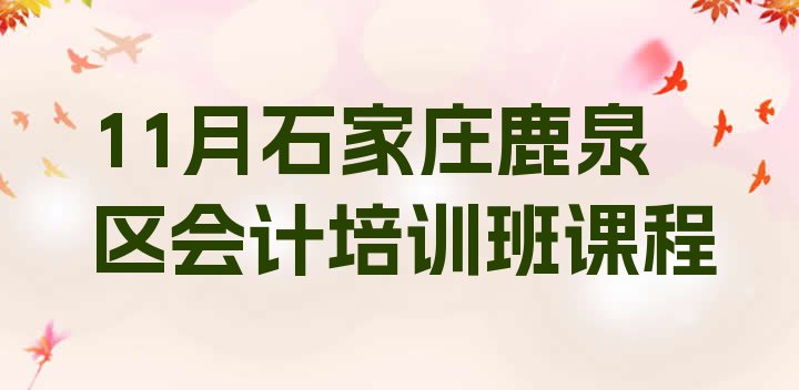 十大11月石家庄鹿泉区会计培训班课程排行榜