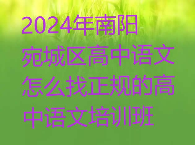 十大2024年南阳宛城区高中语文怎么找正规的高中语文培训班排行榜