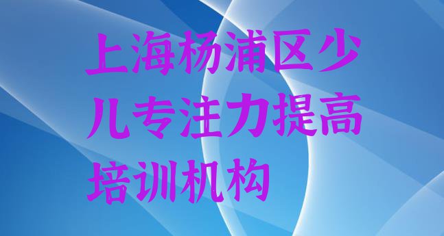 十大上海杨浦区少儿专注力提高培训学会了什么 上海杨浦区少儿专注力提高培训学校好的排行榜