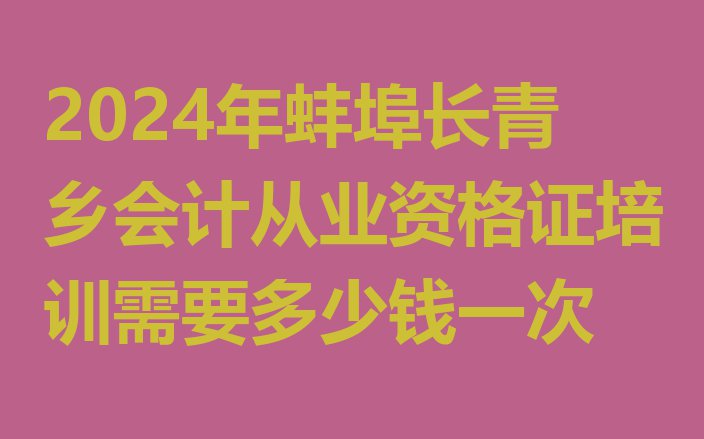 十大2024年蚌埠长青乡会计从业资格证培训需要多少钱一次排行榜