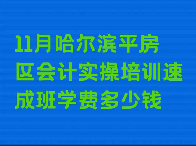 十大11月哈尔滨平房区会计实操培训速成班学费多少钱排行榜