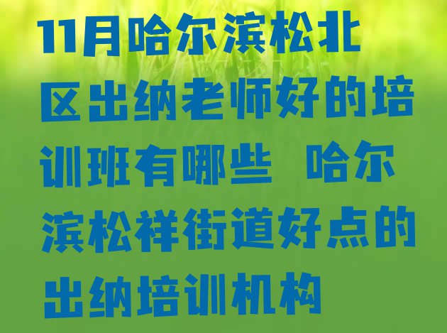 十大11月哈尔滨松北区出纳老师好的培训班有哪些 哈尔滨松祥街道好点的出纳培训机构排行榜