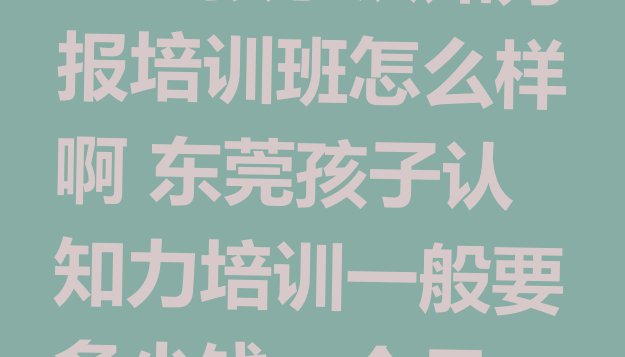 十大东莞孩子认知力报培训班怎么样啊 东莞孩子认知力培训一般要多少钱一个月排行榜