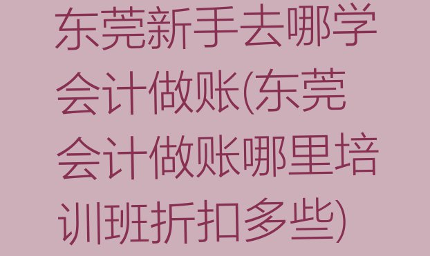 十大东莞新手去哪学会计做账(东莞会计做账哪里培训班折扣多些)排行榜