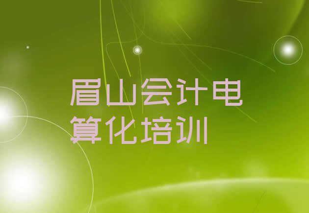 十大2024年眉山东坡区会计电算化培训班在哪里找比较好呢排行榜