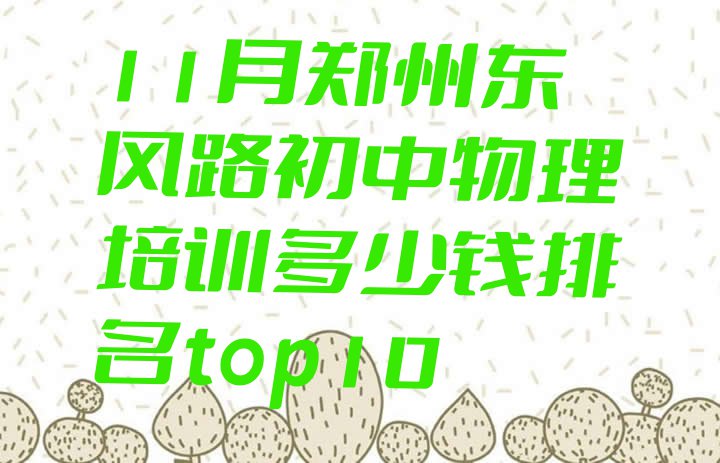 十大11月郑州东风路初中物理培训多少钱排名top10排行榜