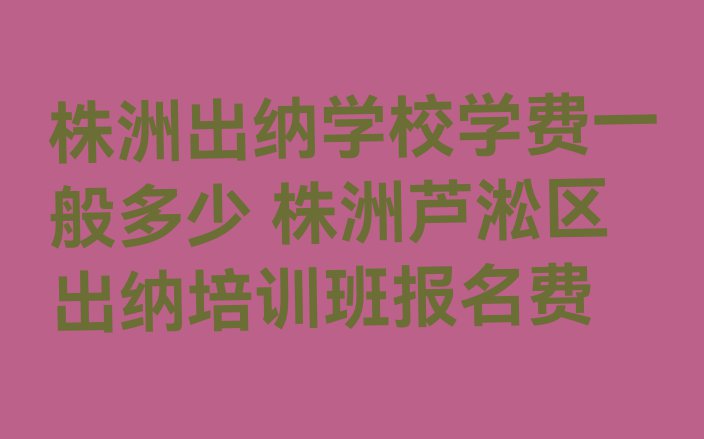 十大株洲出纳学校学费一般多少 株洲芦淞区出纳培训班报名费排行榜