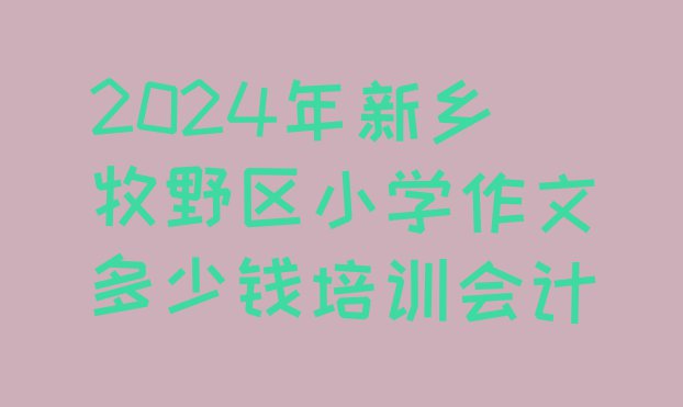 2024年新乡牧野区小学作文多少钱培训会计”