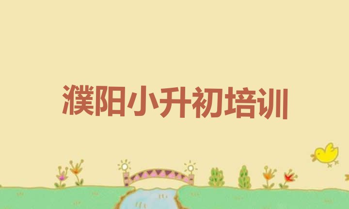 2024年濮阳华龙区小升初培训班一般全部费用为多少钱”