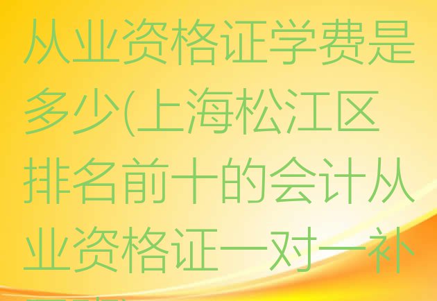 上海松江区学会计从业资格证学费是多少(上海松江区排名前十的会计从业资格证一对一补习班)”