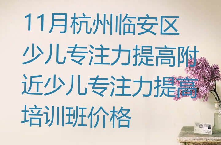 11月杭州临安区少儿专注力提高附近少儿专注力提高培训班价格”