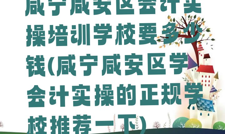 咸宁咸安区会计实操培训学校要多少钱(咸宁咸安区学会计实操的正规学校推荐一下)”