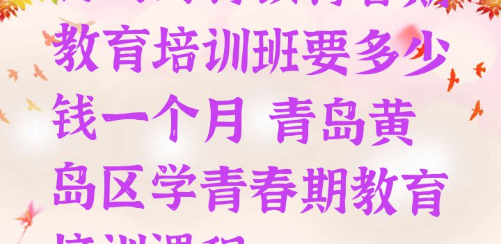 青岛海青镇青春期教育培训班要多少钱一个月 青岛黄岛区学青春期教育培训课程”