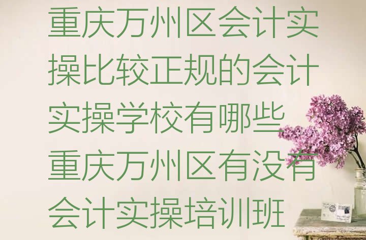 十大重庆万州区会计实操比较正规的会计实操学校有哪些 重庆万州区有没有会计实操培训班排行榜