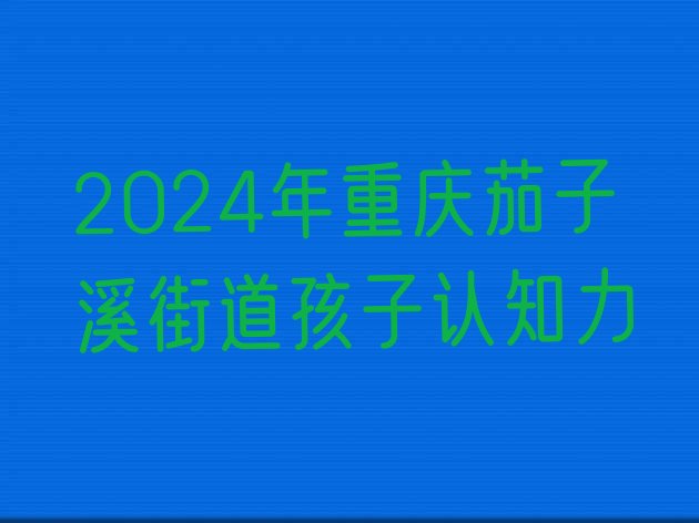 十大2024年重庆茄子溪街道孩子认知力排行榜