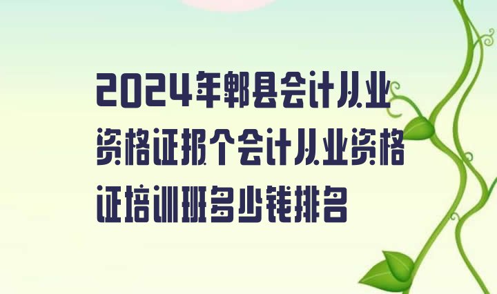 2024年郫县会计从业资格证报个会计从业资格证培训班多少钱排名