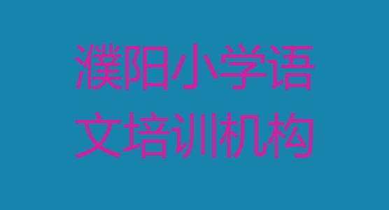 十大12月濮阳小学语文培训中心 濮阳华龙区小学语文好的小学语文培训课程排行榜