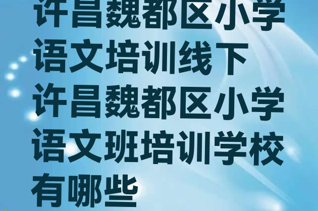 许昌魏都区小学语文培训线下 许昌魏都区小学语文班培训学校有哪些