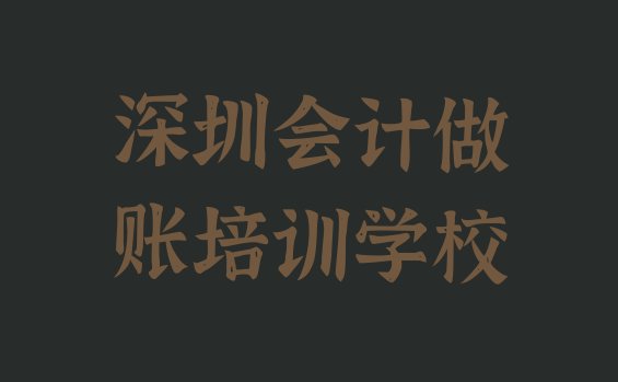 十大12月深圳会计做账辅导机构前十名实力排名名单排行榜