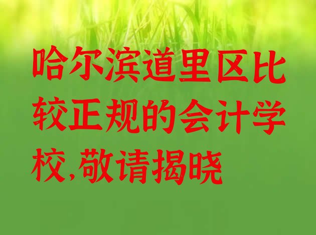 十大哈尔滨道里区比较正规的会计学校，敬请揭晓排行榜