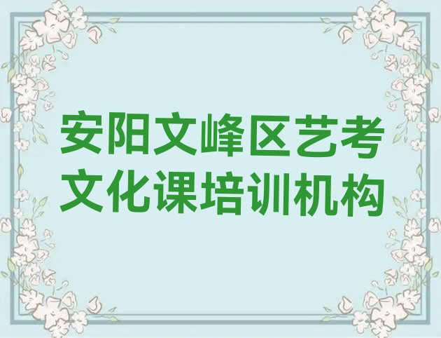 十大安阳文峰区培训艺考文化课的机构，对比分析排行榜