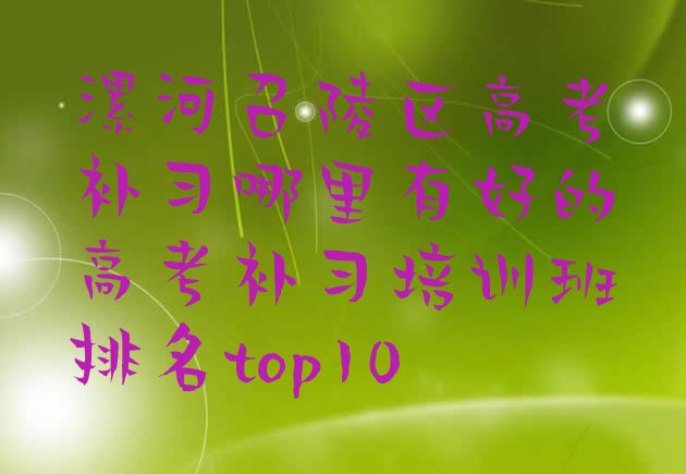 十大漯河召陵区高考补习哪里有好的高考补习培训班排名top10排行榜