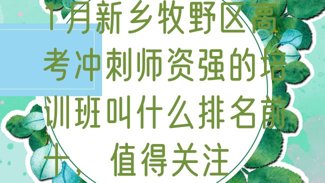 十大1月新乡牧野区高考冲刺师资强的培训班叫什么排名前十，值得关注排行榜