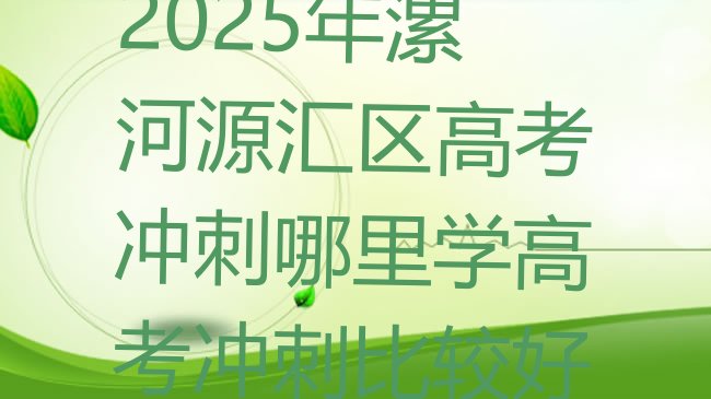 十大2025年漯河源汇区高考冲刺哪里学高考冲刺比较好排行榜