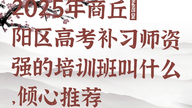 十大2025年商丘睢阳区高考补习师资强的培训班叫什么，倾心推荐排行榜