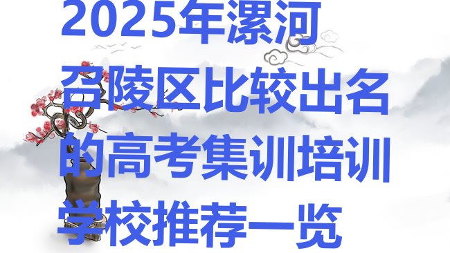 十大2025年漯河召陵区比较出名的高考集训培训学校推荐一览排行榜