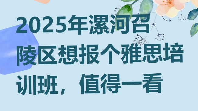 十大2025年漯河召陵区想报个雅思培训班，值得一看排行榜