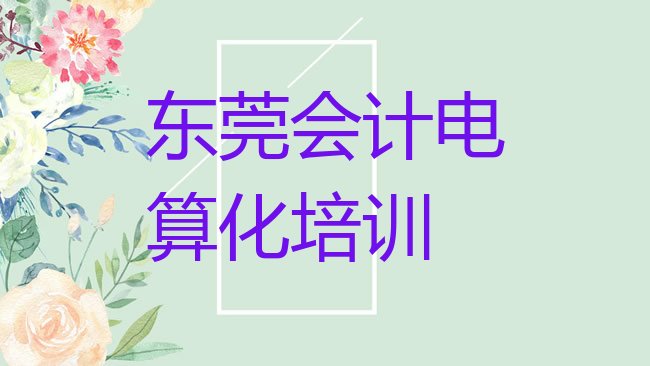 十大2025年东莞快速会计电算化培训班多少钱排行榜