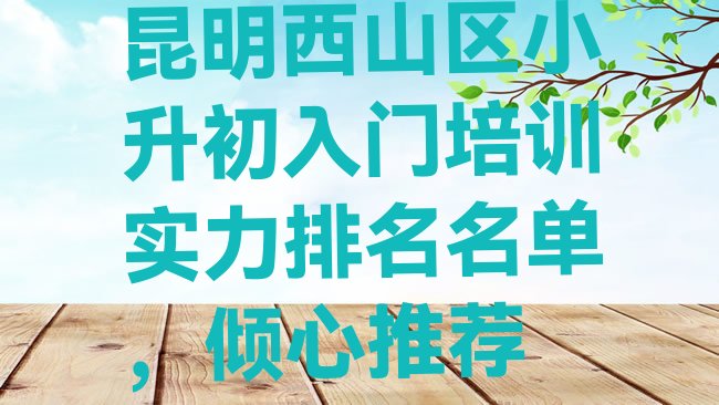 十大昆明西山区小升初入门培训实力排名名单，倾心推荐排行榜