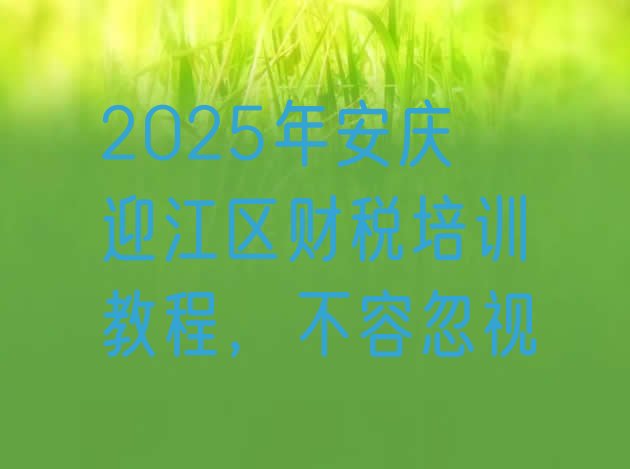 十大2025年安庆迎江区财税培训教程，不容忽视排行榜