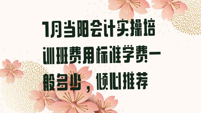 十大1月当阳会计实操培训班费用标准学费一般多少，倾心推荐排行榜