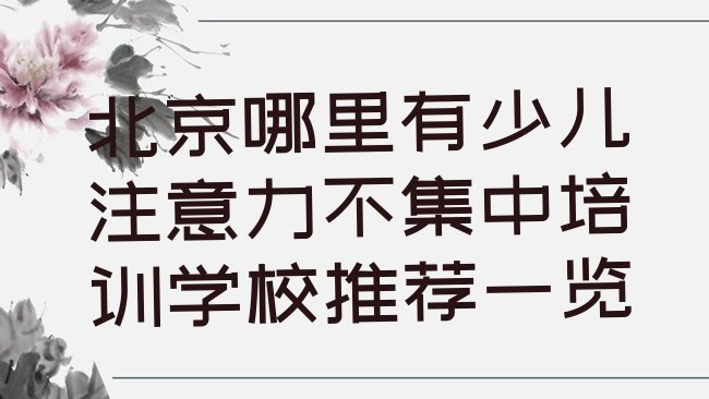 十大北京哪里有少儿注意力不集中培训学校推荐一览排行榜