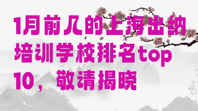 十大1月前几的上海出纳培训学校排名top10，敬请揭晓排行榜