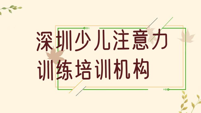 十大深圳光明区少儿注意力训练课程推荐排行榜