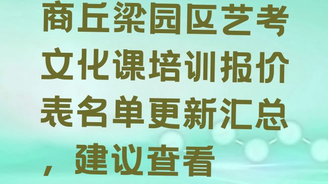 十大商丘梁园区艺考文化课培训报价表名单更新汇总，建议查看排行榜